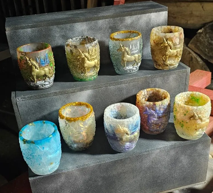Resin Cups and Candleholders