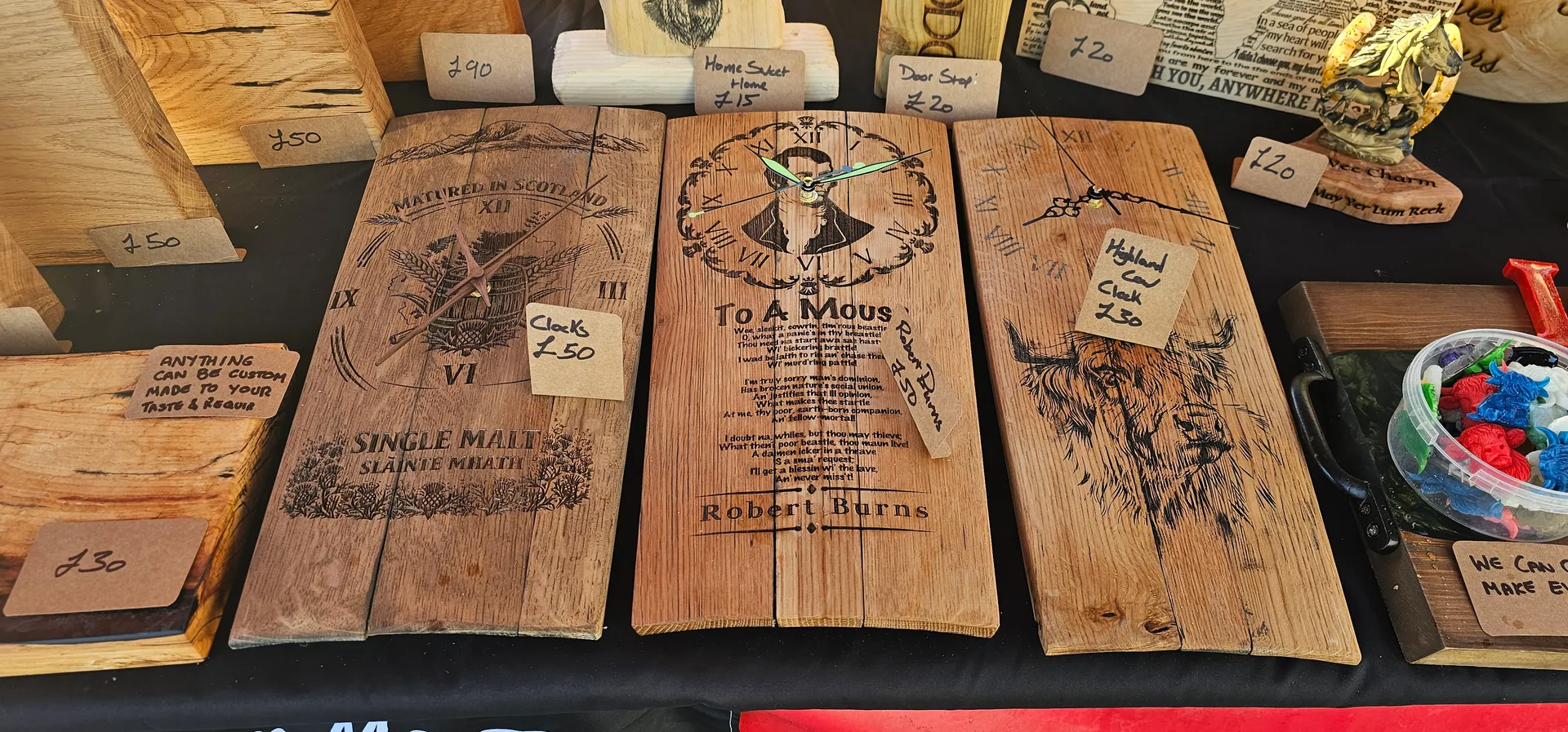 Whisky Barrel Slats Clocks