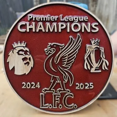 New Liverpool F.C. 2025 Champions Wooden and Resin Crest - Image 2