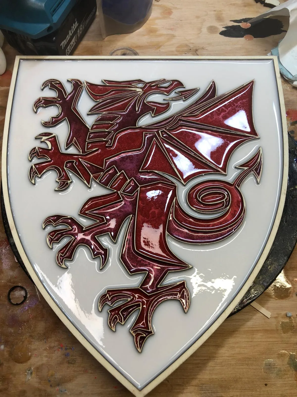 Inspired By Wales National Football Team Handcrafted Wooden and Resin Crest