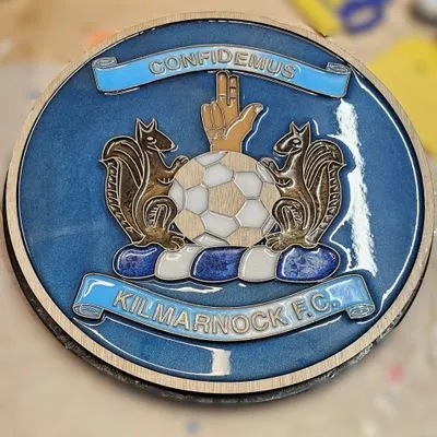 Kilmarnock F.C. Handcrafted Wooden and Resin Crest - Image 2