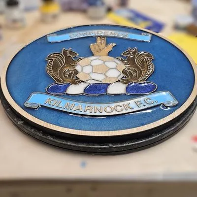 Kilmarnock F.C. Handcrafted Wooden and Resin Crest - Image 3