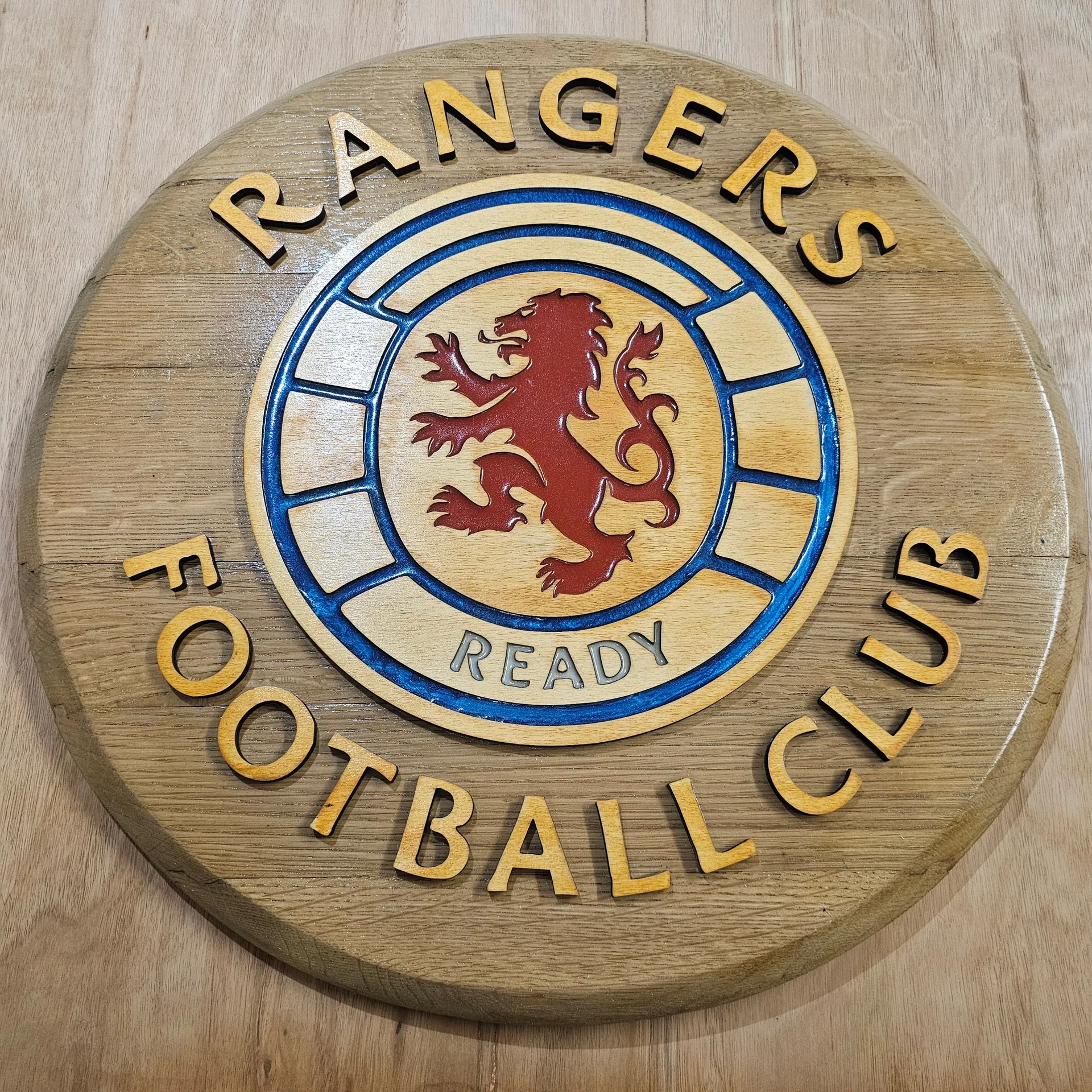 Rangers F.C. Crest – Reclaimed Whisky Barrel Edition - Image 1