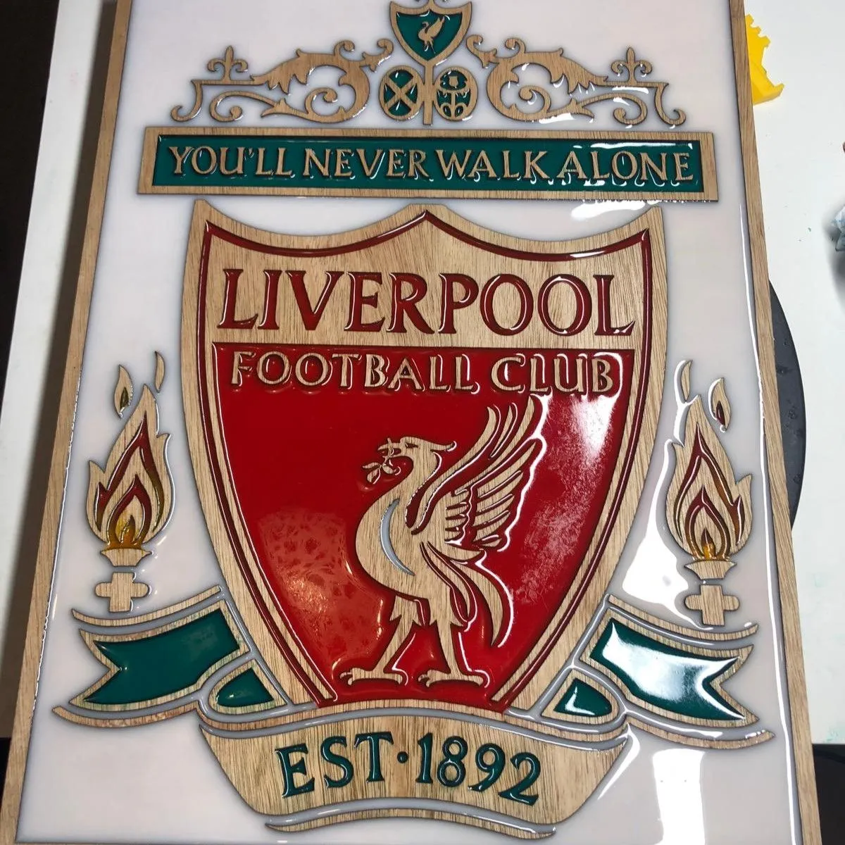 Liverpool F.C. Wooden and Resin Crest (Large) - Image 1