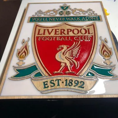 Liverpool F.C. Wooden and Resin Crest (Large) - Image 3