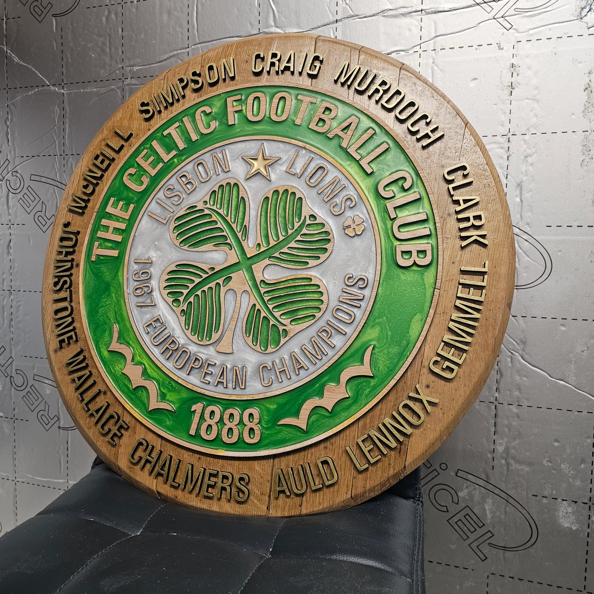 Lisbon Lions Celtic F.C. Crest – Reclaimed Whisky Barrel Edition