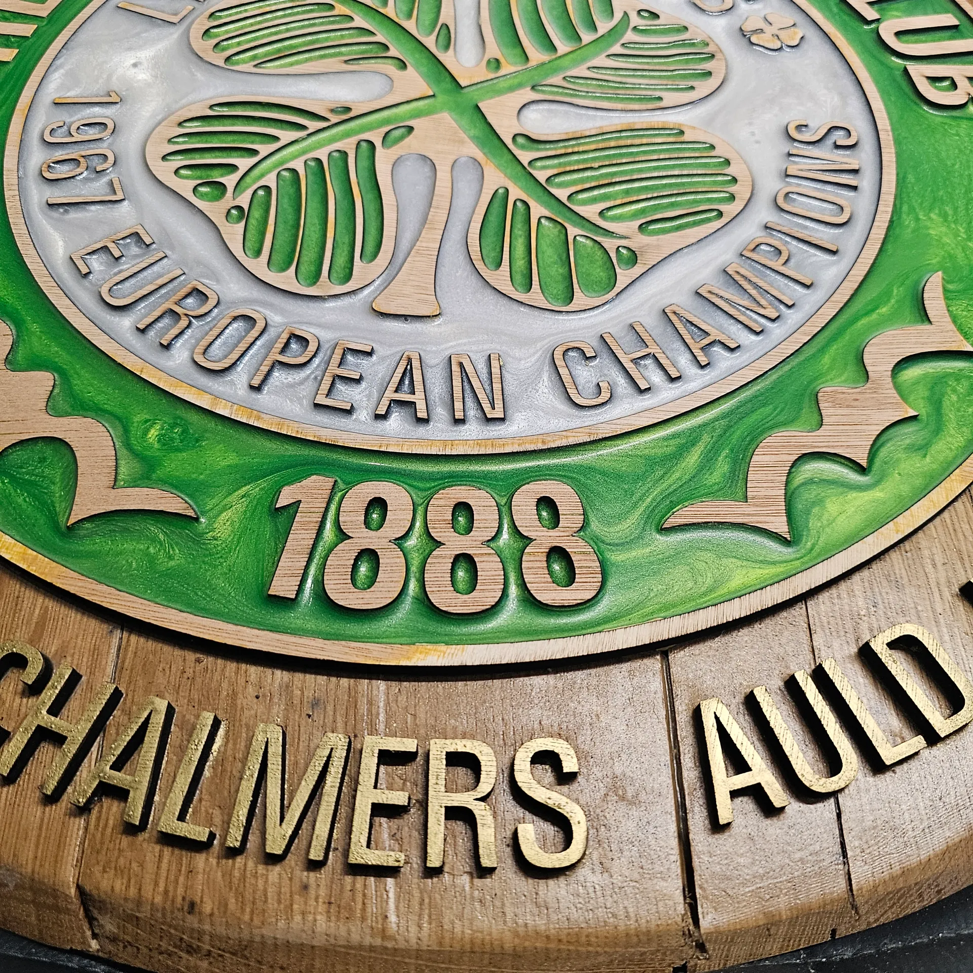 Lisbon Lions Celtic F.C. Crest – Reclaimed Whisky Barrel Edition