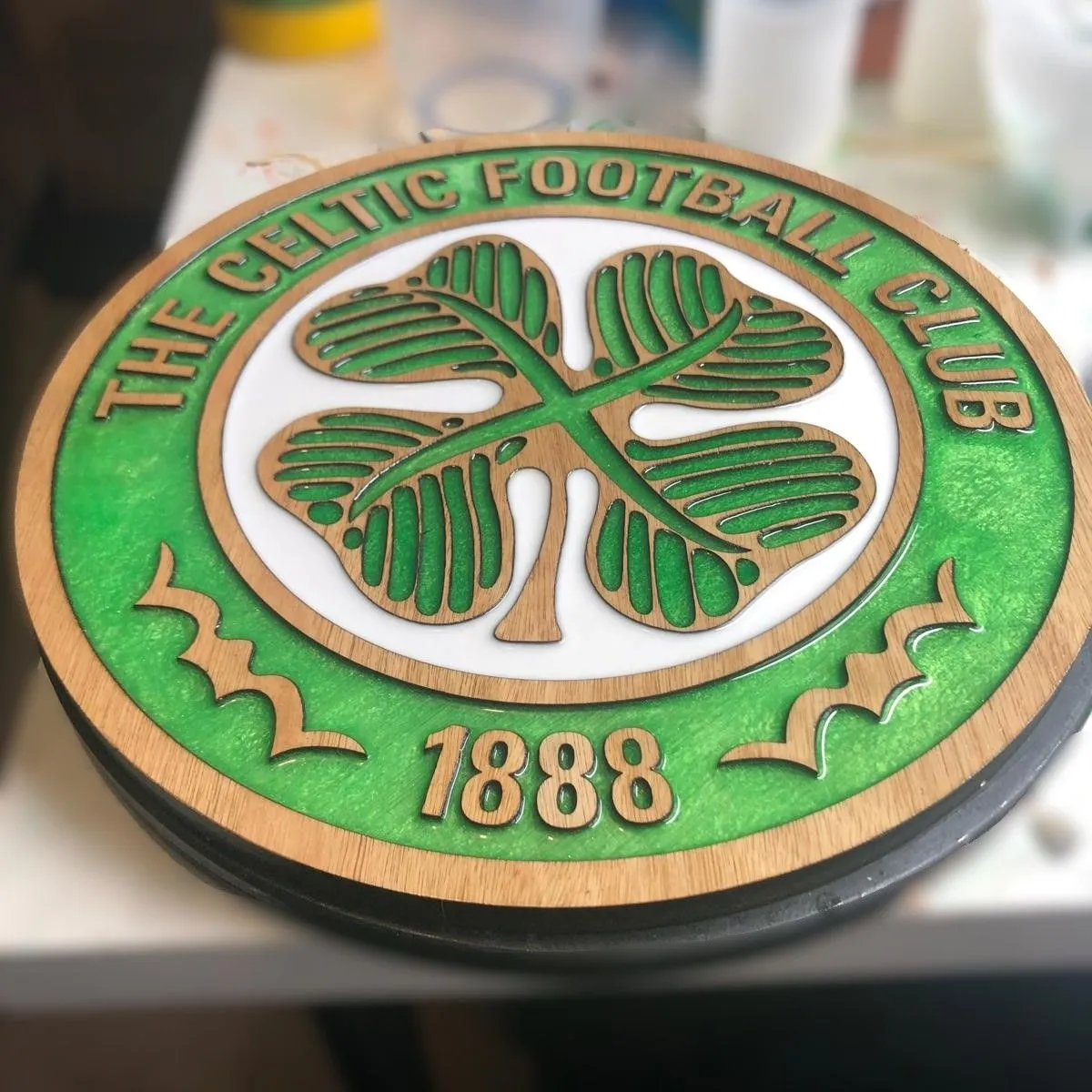 Celtic Glasgow Wooden and Resin Crest - Image 1