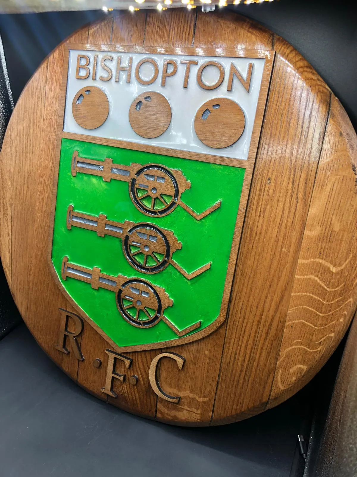 Bishopton Rugby Whisky Barrel Lid 