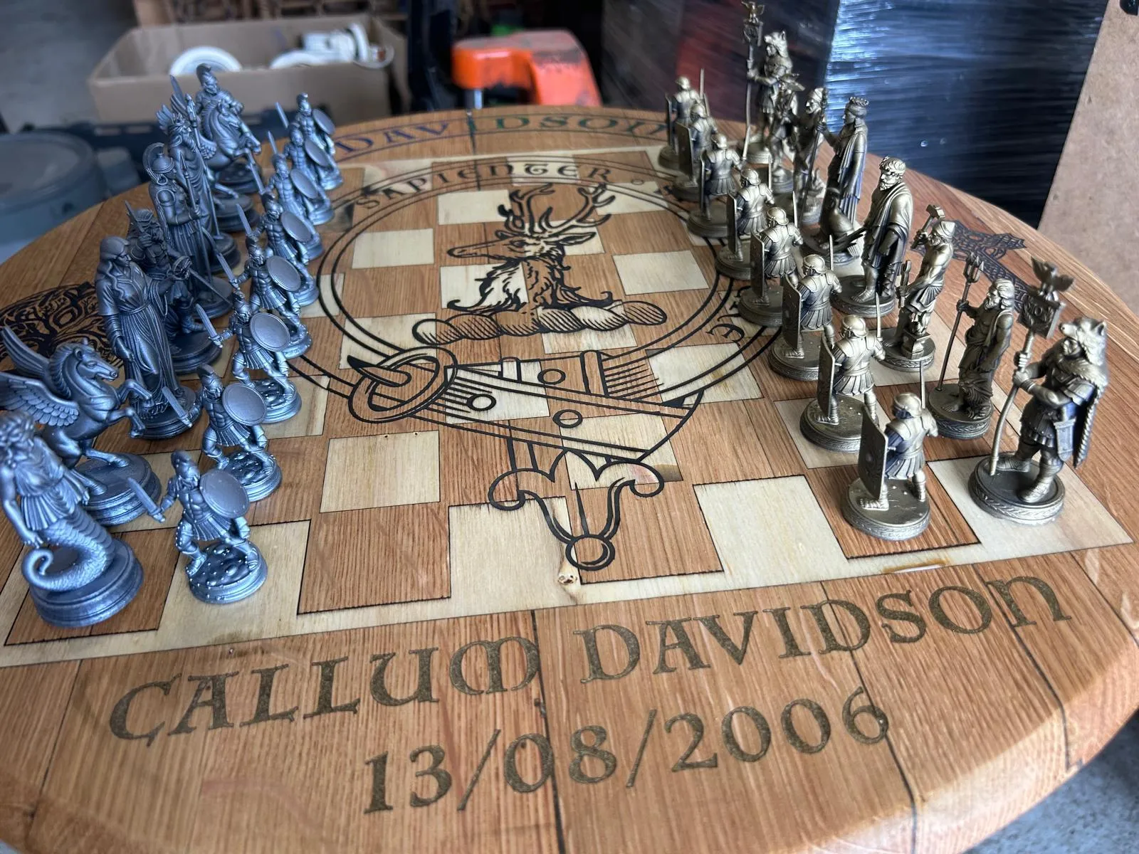 Custom Clan Davidson chess set