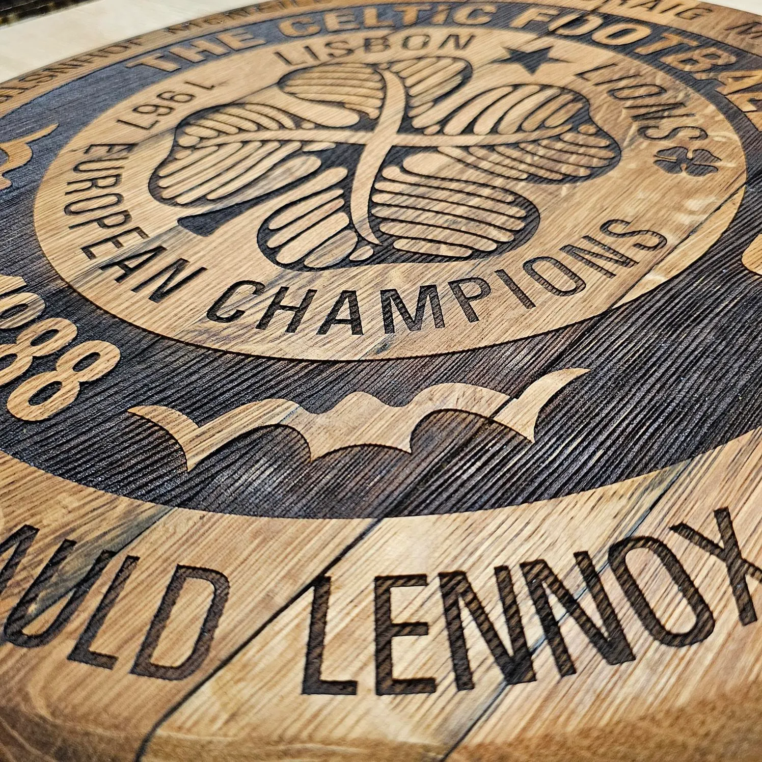 Whisky barrel lids deep engravings